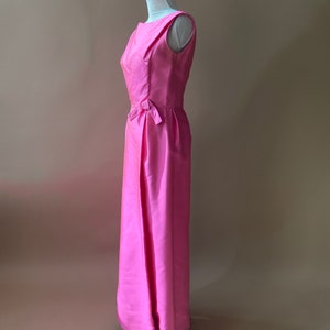 Vintage 1950's/1960's Hot Pink Dress with Bow image 7