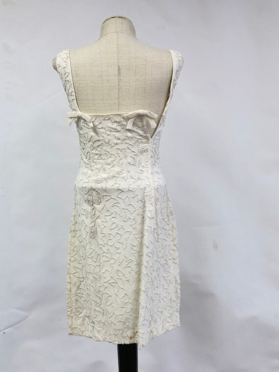 Vintage 1960's Lisa Howard Ivory Beaded Dress - image 6