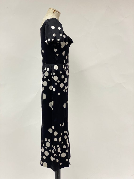 Vintage 1990's Silk Polka Dot Dress - image 6