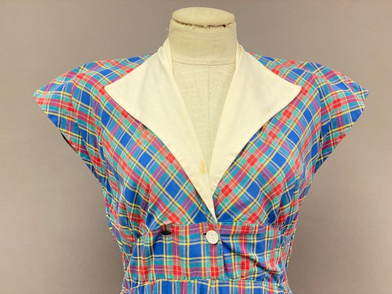 Vintage 1950's/1960's Nan Carson Plaid Dress with… - image 4