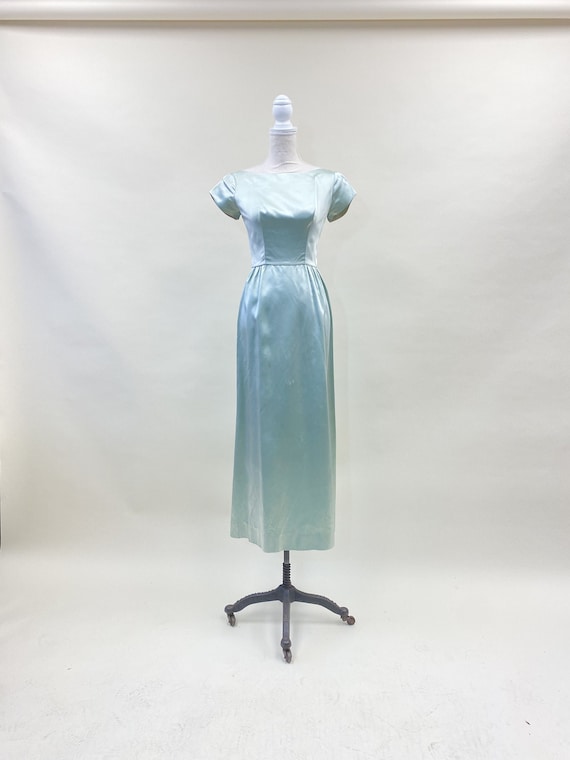 Vintage 1950's Teal Formal Dress