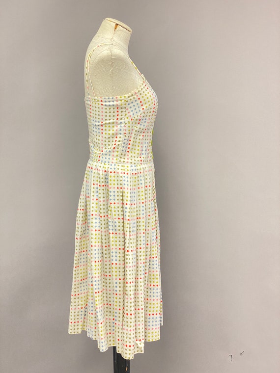 Vintage 1950's Polka Dot Pleated Sun Dress - image 5