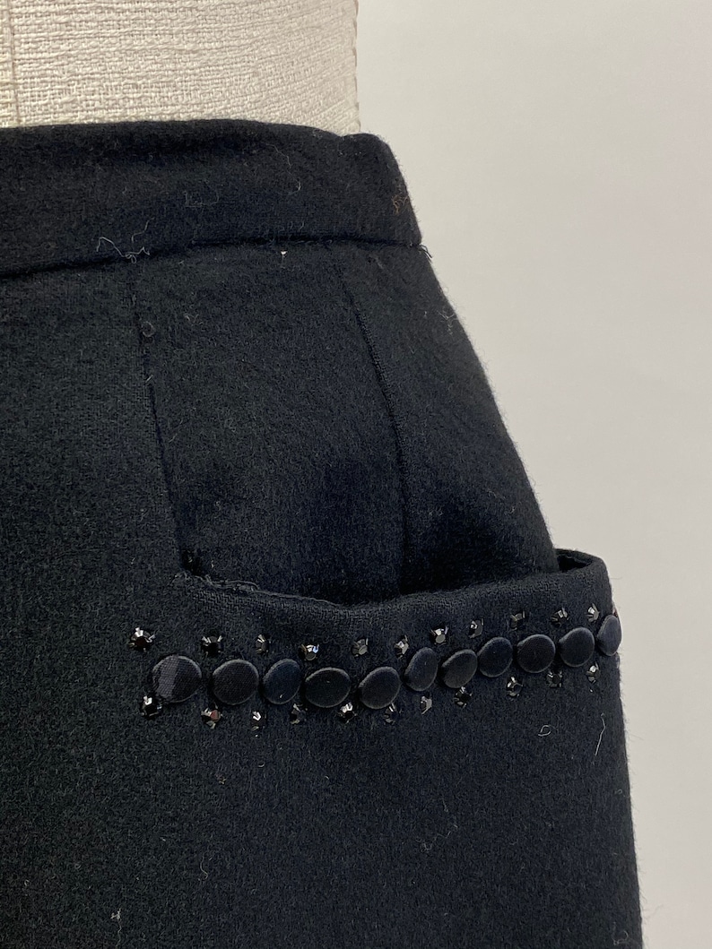 Vintage Black Wool Skirt