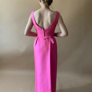 Vintage 1950's/1960's Hot Pink Dress with Bow image 3
