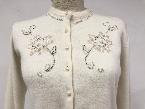 Vintage 1950's Embellished Cardigan - image 3