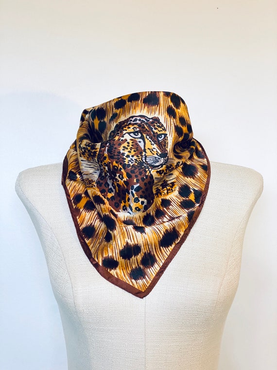 24” Custom Made Leopard Print Silk Scarf Pillow