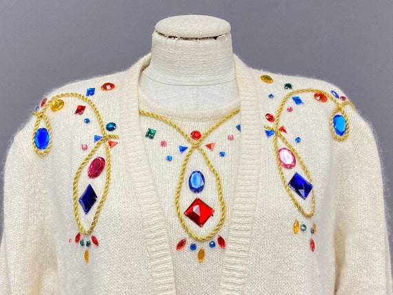 Vintage 1980's Embellished Cardigan Set - image 4