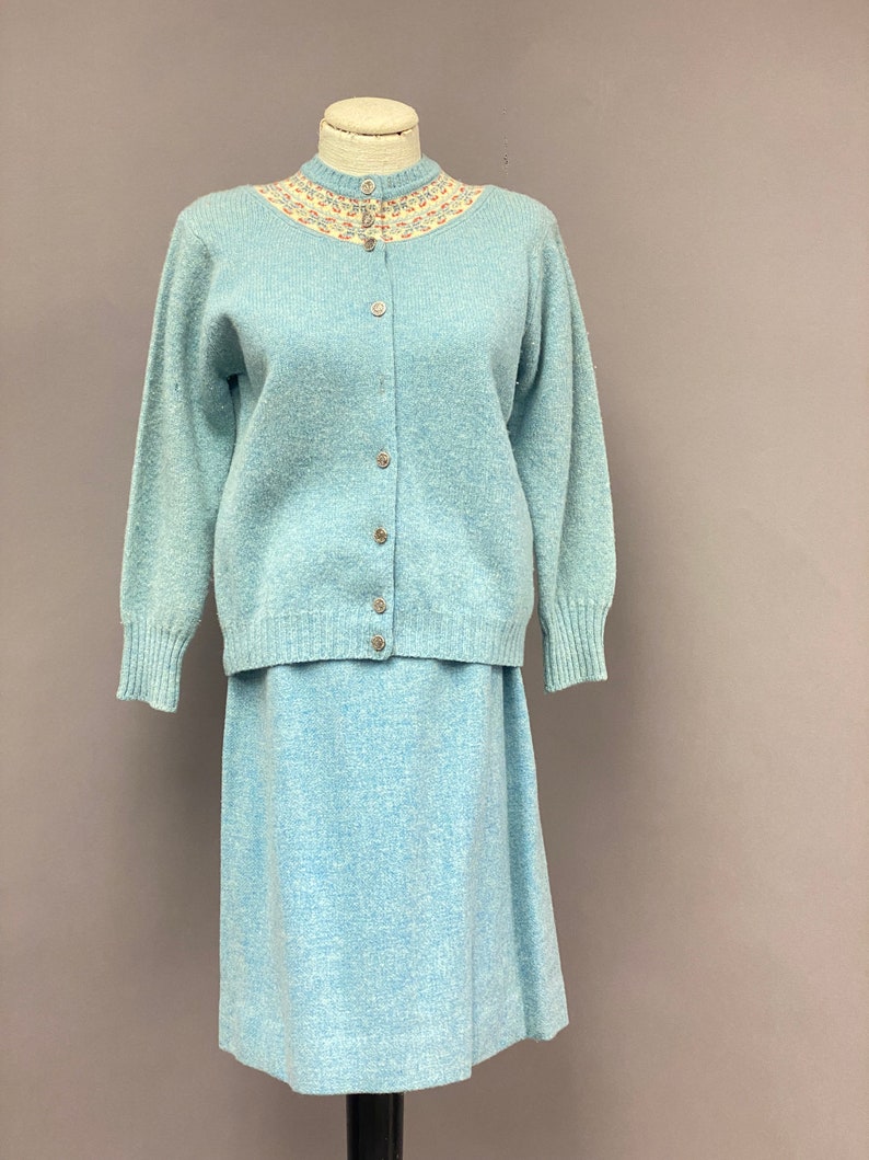 Vintage 1960s/1970s Penneys 2-piece Wool Cardigan and Matching Skirt image 2