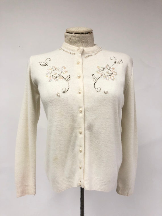 Vintage 1950's Embellished Cardigan - image 2