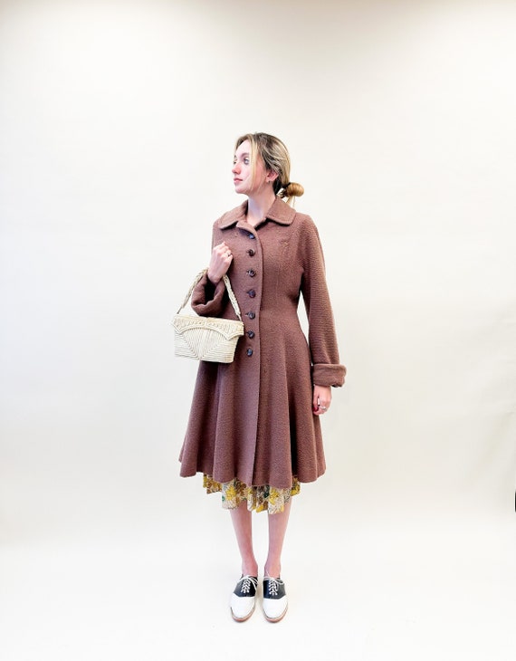 Vintage 1940's Brown Wool Coat - image 1