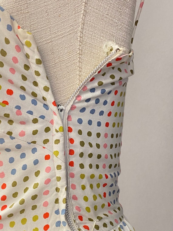 Vintage 1950's Polka Dot Pleated Sun Dress - image 7