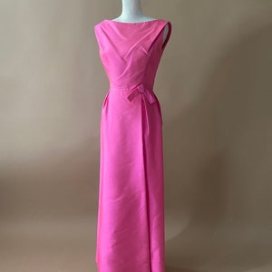 Vintage 1950's/1960's Hot Pink Dress with Bow image 5