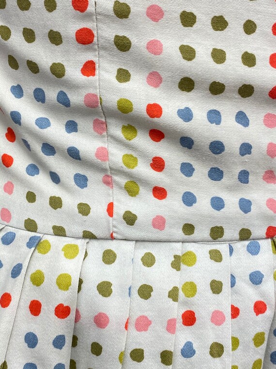 Vintage 1950's Polka Dot Pleated Sun Dress - image 10