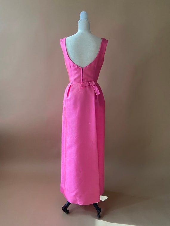 Vintage 1950's/1960's Hot Pink Dress with Bow - image 8