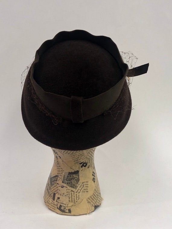 Vintage 1950's Velour Hat - image 6