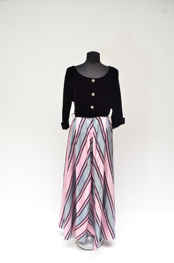 Vintage 1960's Maxan Velvet Bodice Maxi Dress - image 1