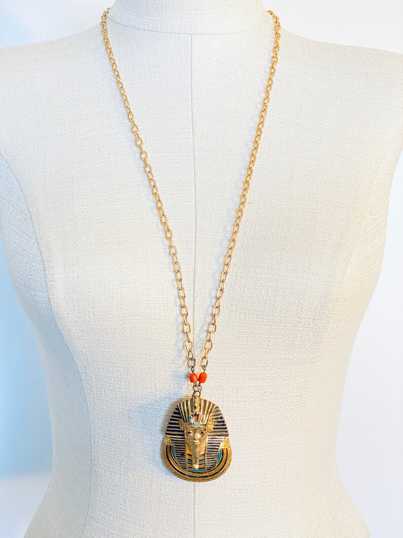 Vintage EISENBERG King Tut Pendant Necklace image 2