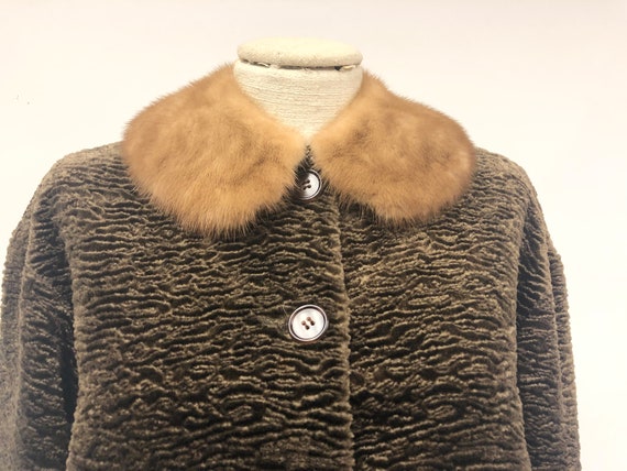 Vintage Faux Fur Short Jacket with Mink Removable… - image 3
