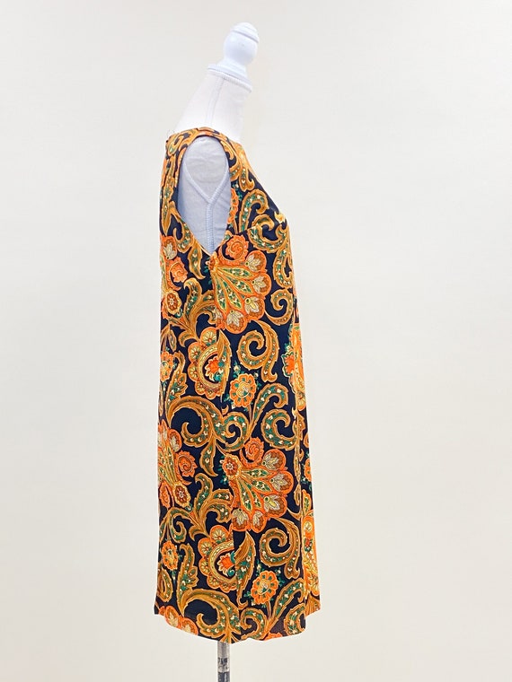 Vintage 1970's Paisley Print Shift Dress - image 4