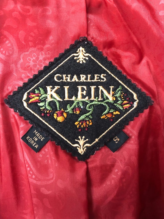 Vintage 1980's Charles Klein Red Leather Trench C… - image 10