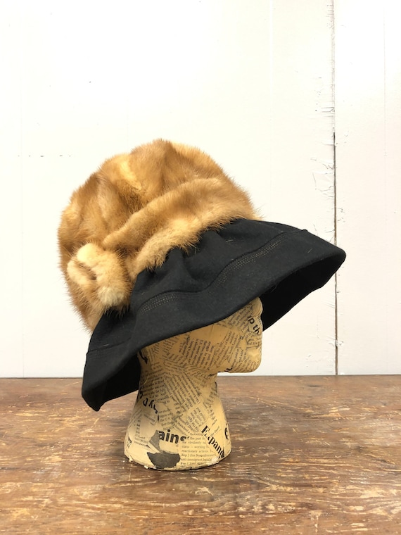1970's Mink Fur Hat with Brim