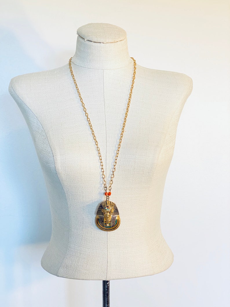 Vintage EISENBERG King Tut Pendant Necklace image 4