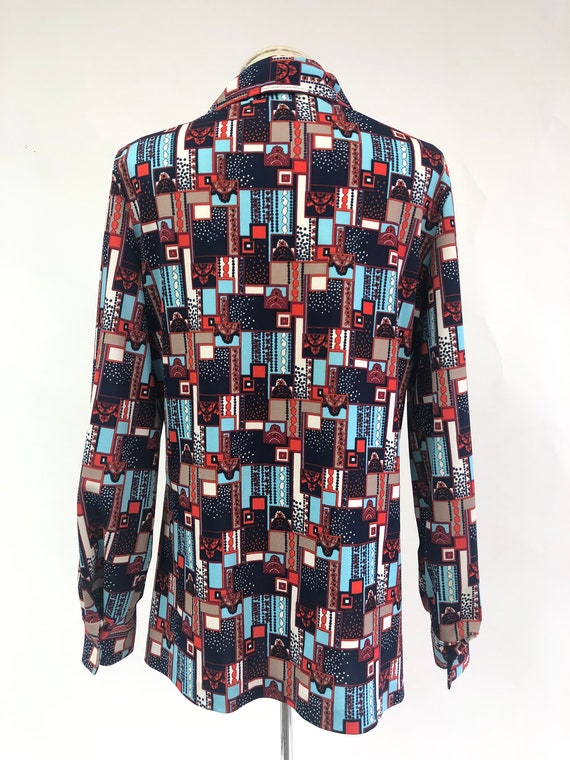 Men's Vintage 1970's Polyester Shirt - image 7