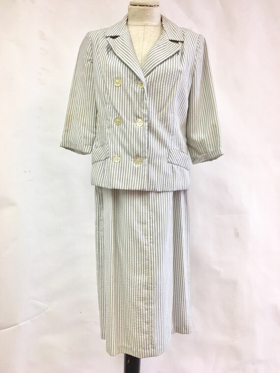 Vintage 1960's Seer Sucker Skirt Suit - image 3