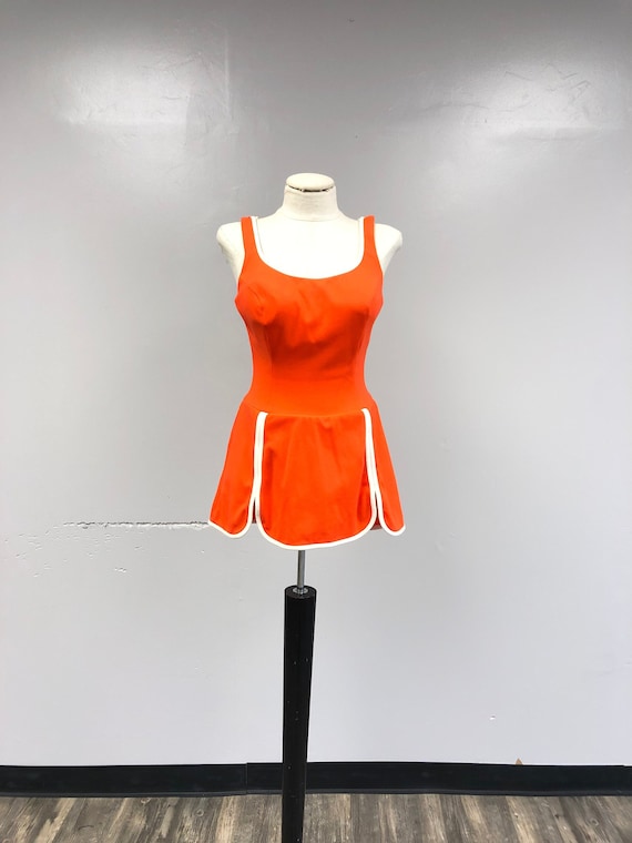 Neon Orange 1950's Sunsuit/Playsuit