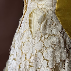 Vintage 1950's/1960's Yellow Lace Dress image 9