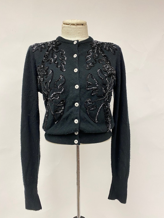 Vintage 1950's Sequined Cardigan - image 2