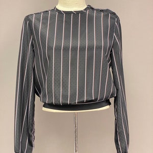 Vintage 1980's Jonathan Martin Cropped Striped Blouse image 2