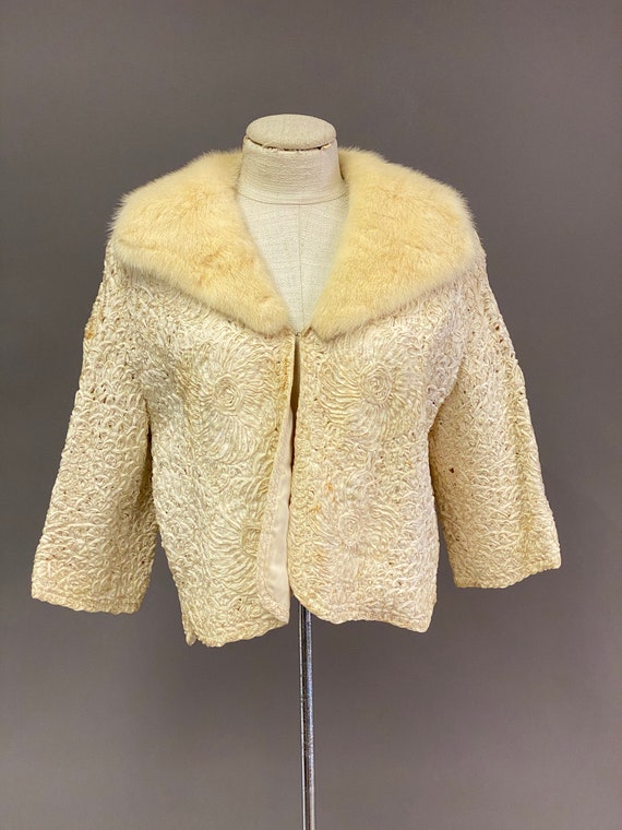 1940's/1950's Cropped Jacket with Mink Collar - image 2