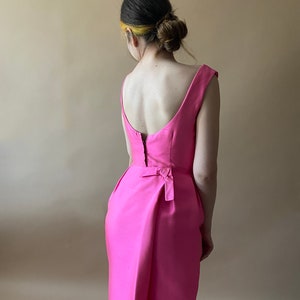 Vintage 1950's/1960's Hot Pink Dress with Bow image 4