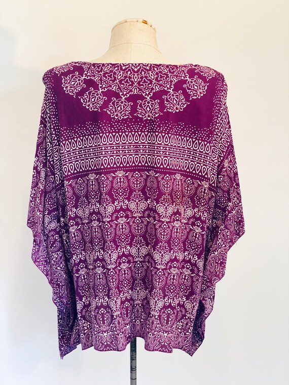 Vintage 1980's Violet Sequined Poncho Top - image 8