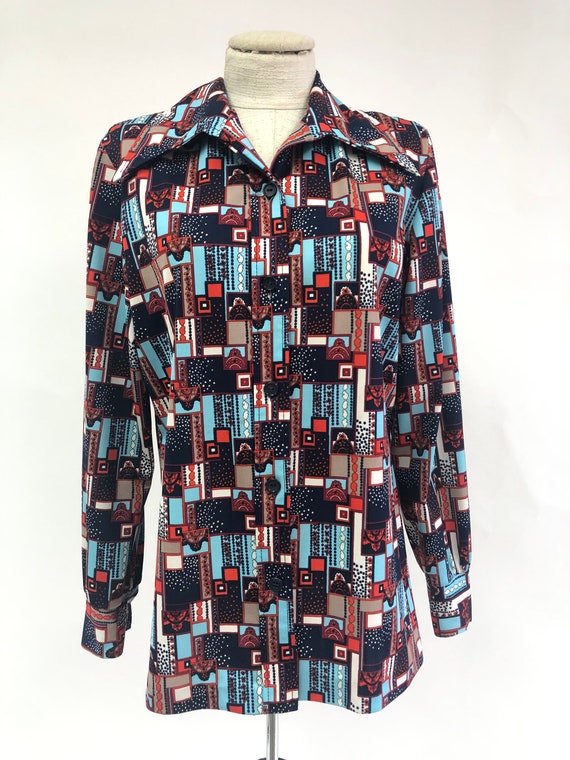 Men's Vintage 1970's Polyester Shirt - image 2