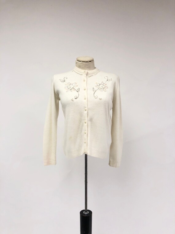 Vintage 1950's Embellished Cardigan