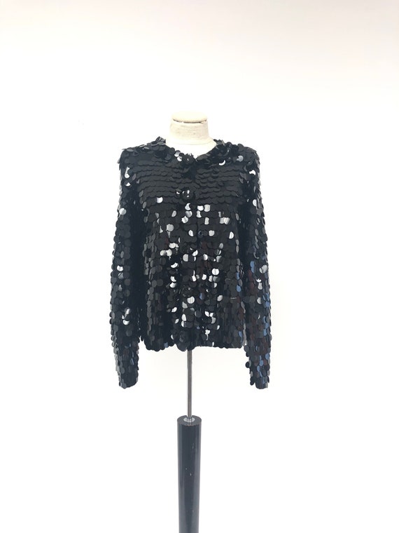 Vintage 1980's Sequin Wool Cardigan - image 1