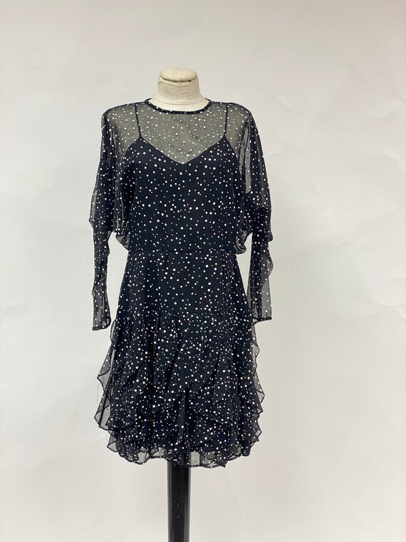 Vintage 1980's Betsy & Adam Polka Dot Dress - image 2