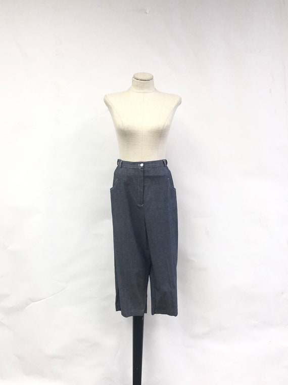 Vintage 1960's Denim Clam Diggers - image 1