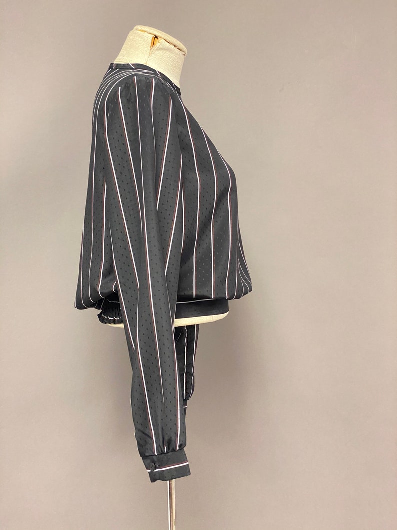 Vintage 1980's Jonathan Martin Cropped Striped Blouse image 5