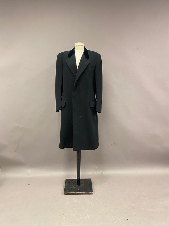 Vintage 1950’s/1960’s Black Wool Coat with Velvet 