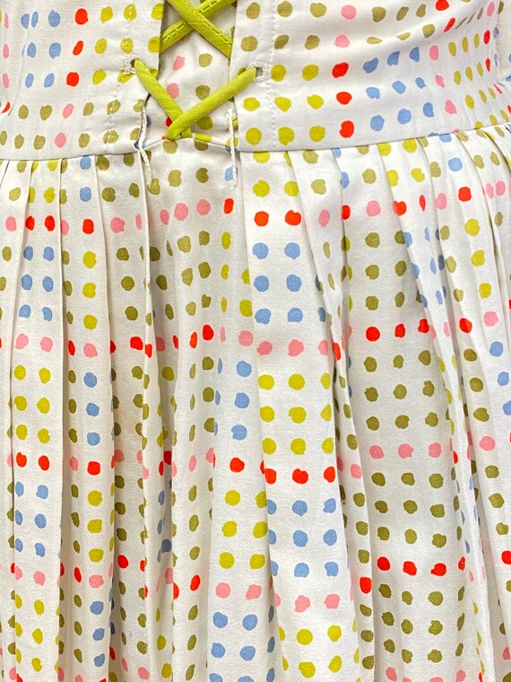 Vintage 1950's Polka Dot Pleated Sun Dress - image 4