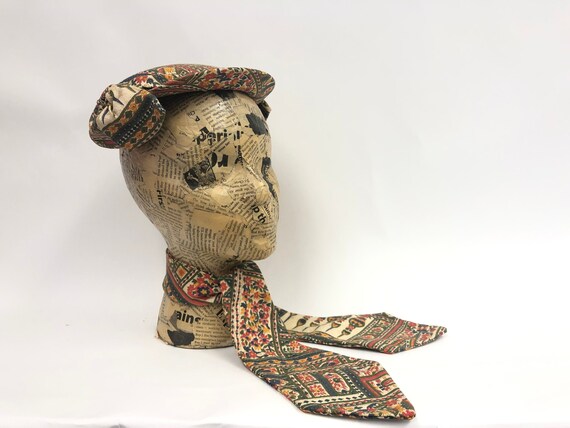 Vintage 1940's Matching Hat & Scarf