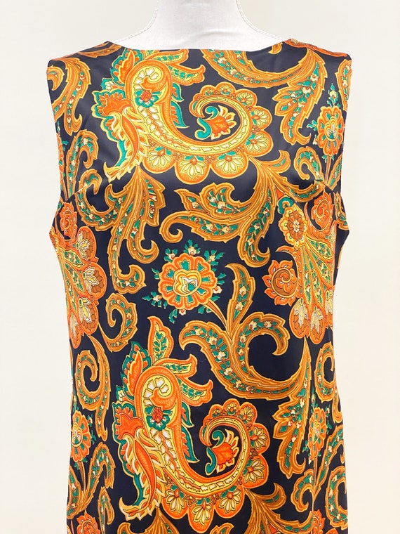 Vintage 1970's Paisley Print Shift Dress - image 3