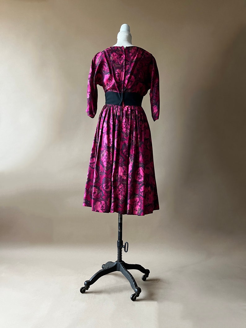 Vintage 1950's/1960's Pink Rose Floral Dress image 7