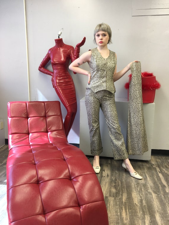 Vintage 3 piece Faux Snakeskin Set