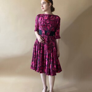 Vintage 1950's/1960's Pink Rose Floral Dress image 2