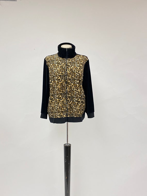 Vintage 1980's Anthony Richards Velour Cheetah Pr… - image 1