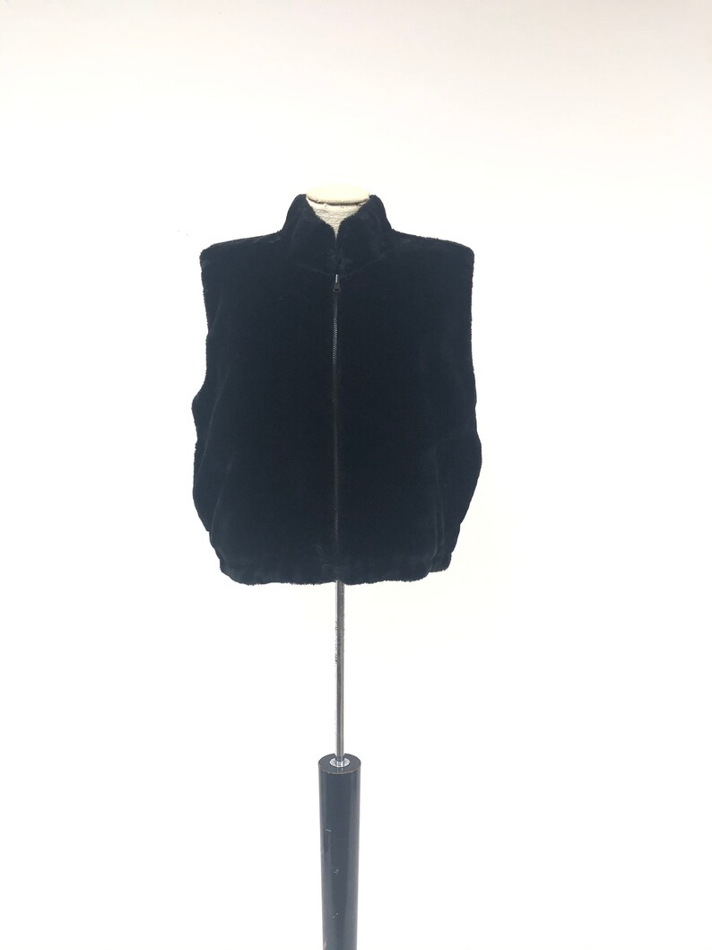 Faux Fur /& Brocade Reversible Vest